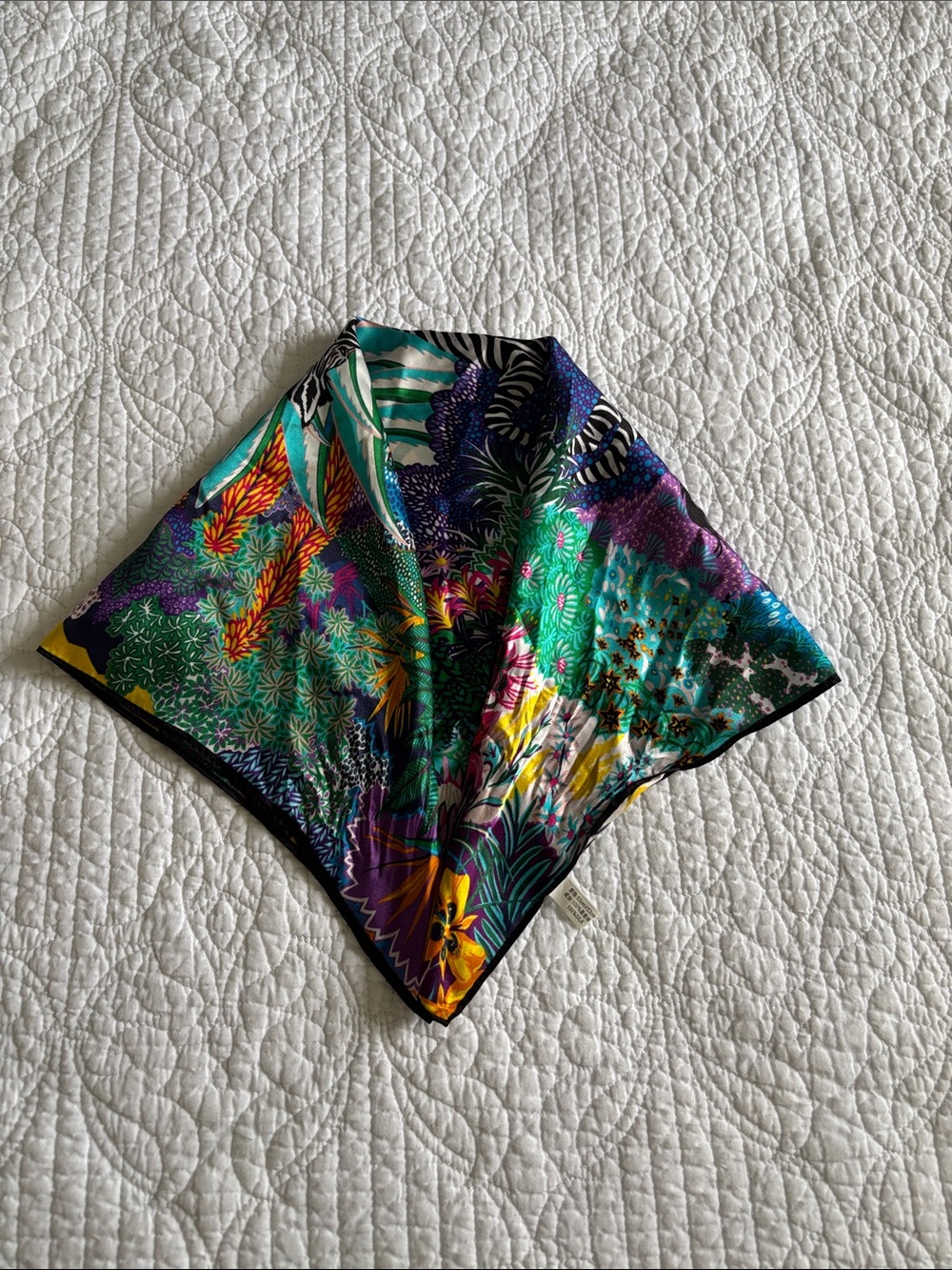 Vibrant Zebra Jungle Silk Scarf - Multicolor Unbranded - Picture 8 of 10